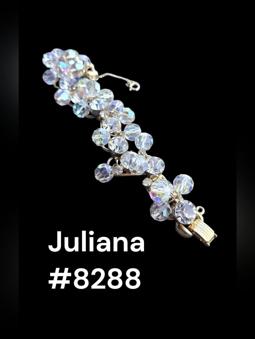 Vtg Juliana D&E Aurora Borealis Cha-Cha Dangle Bracelet #8288 Read Description